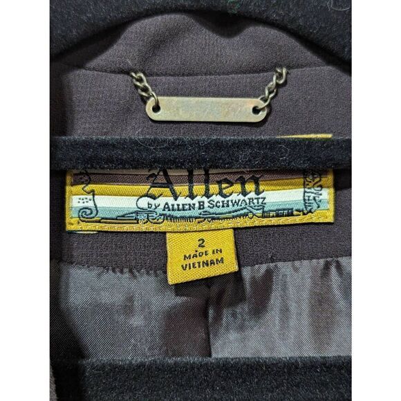 Allen B. Schwartz Women's Brown Polyester Rhinestone Trimmed Pant Suit Size 2 - Picture 3 of 9